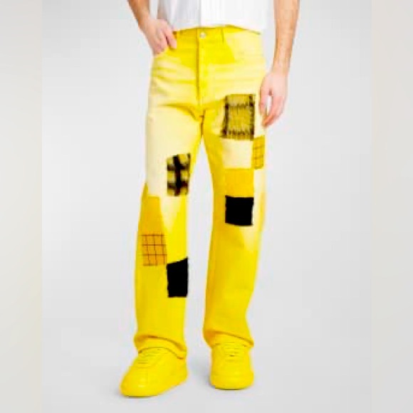 Marni Yellow Patchwork Jeans Men’s Size 36 – Designer Statement Pants